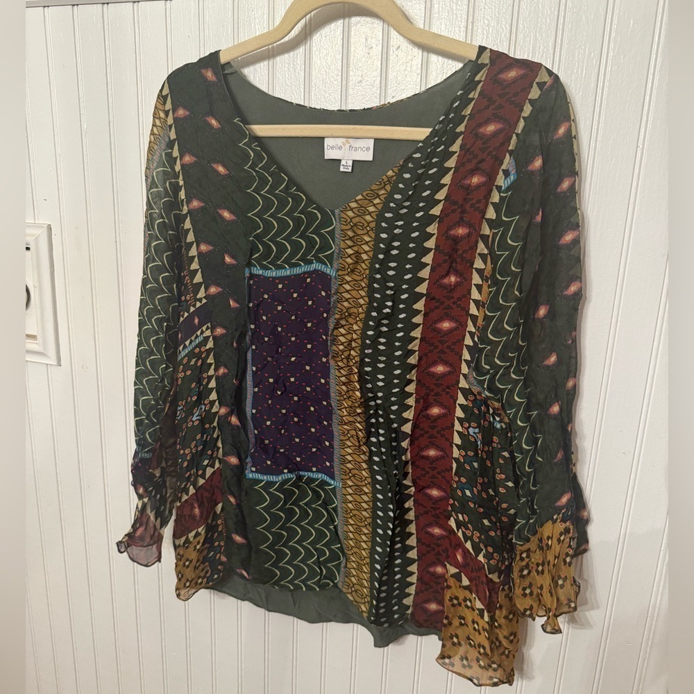 Belle France Silk Blend Bohemian Large Blouse